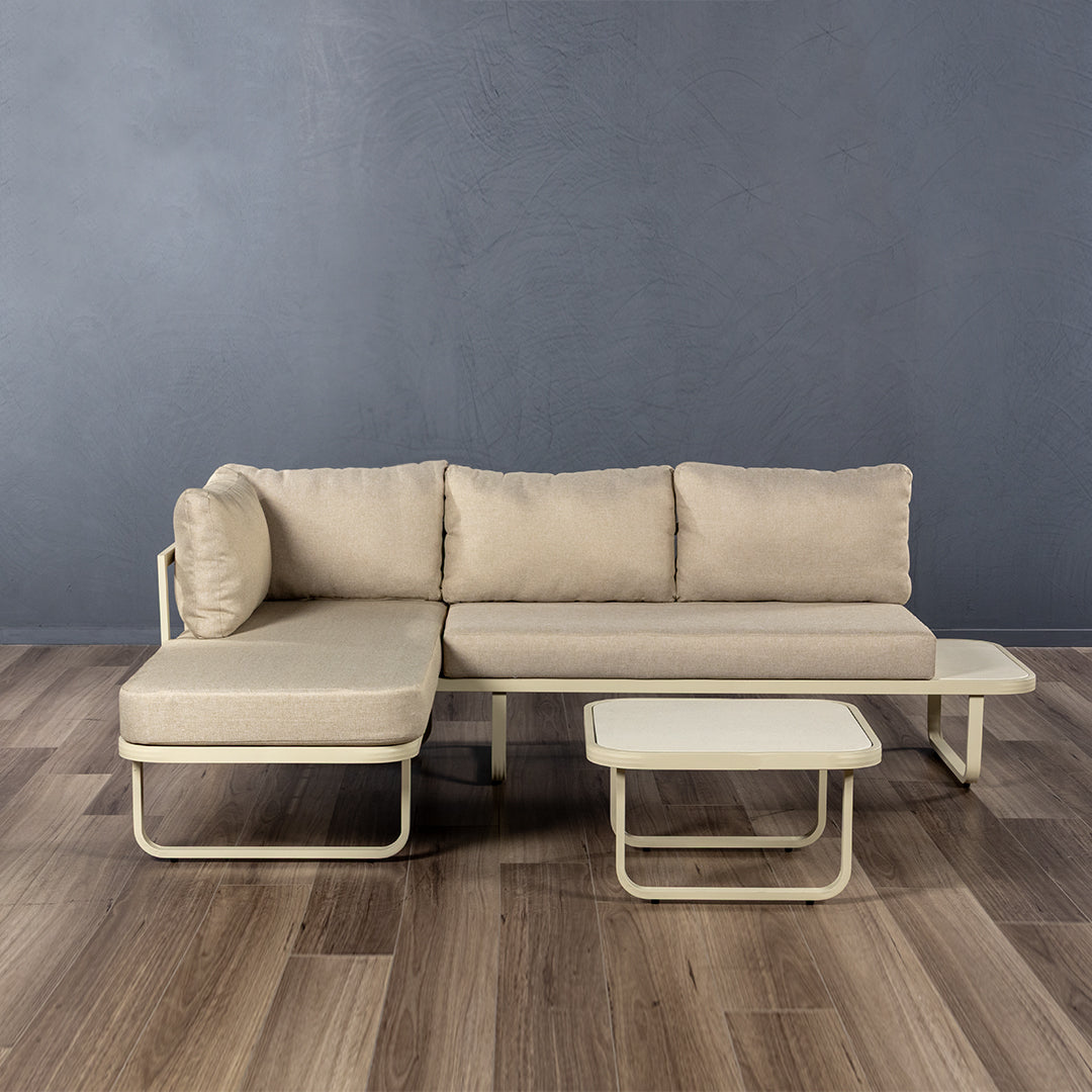 Alu Luxo Outdoor Chaise Lounge with Coffee Table