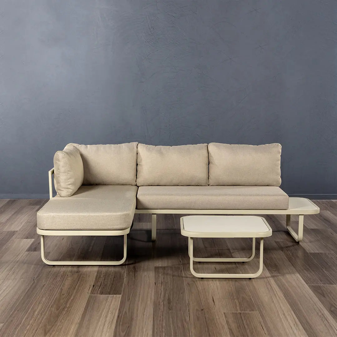 Alu Luxo Outdoor Chaise Lounge with Coffee Table
