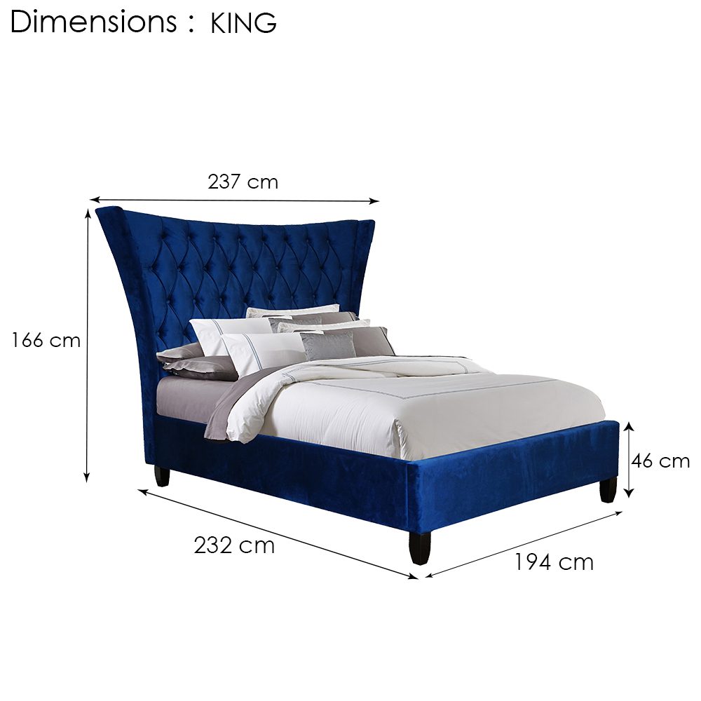 Ashley Velvet King Bed Frame Harbour Lane Furniture & Bedding