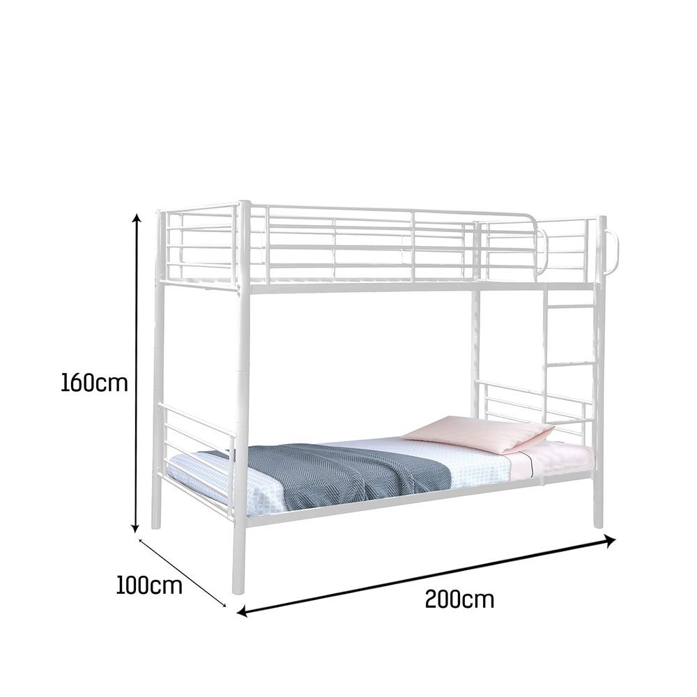 Lucas Metal Single on Single Bunk Bed Harbour Lane Furniture & Bedding