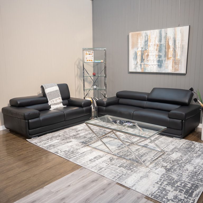 Brighton Leather+Pvc 3+2 Seater Sofa Harbour Lane Furniture & Bedding