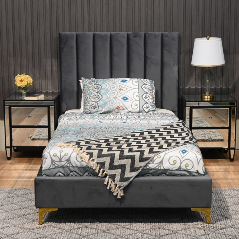 Dixie Velvet Double Bed Frame Harbour Lane Furniture & Bedding