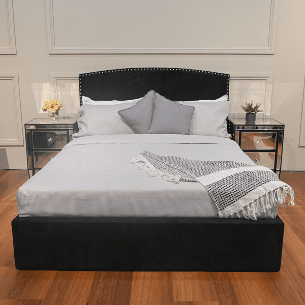 Victoria Velvet Single Bed Frame Harbour Lane Furniture & Bedding
